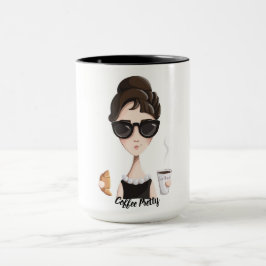 コーヒーかわいらしい真珠およびコーヒー・マグ マグカップ