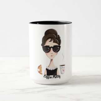 コーヒーかわいらしい真珠およびコーヒー・マグ マグカップ