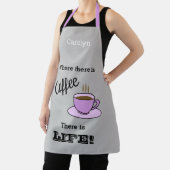 コーヒーがある場所にはLIFEピンクカップ名 エプロン (インサイチュ)