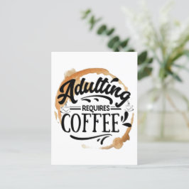 コーヒーがあれば大人の階段を登れる - コーヒーLOVE ポストカード