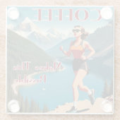 コーヒーがこの可能な走 ガラスコースター (裏面)