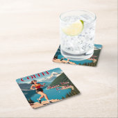 コーヒーがこの可能な走 スクエアペーパーコースター (インサイチュ)