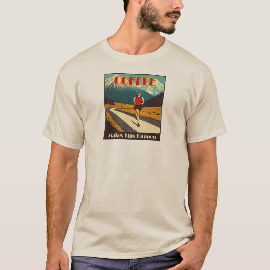 コーヒーがこれを可能にする ランニング Tシャツ (正面)