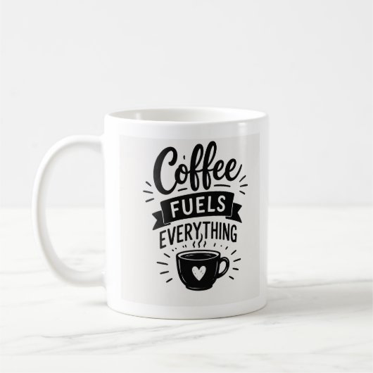 コーヒーがすべてを動かすマグ コーヒーマグカップ (左)