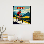 コーヒーがすべてを可能にする 自転車 ポスター (キッチン)