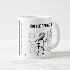 コーヒーが先立つマグカップ - 楽しいコーヒーカップ ジャンボコーヒーマグカップ