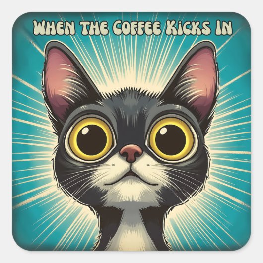 コーヒーが入った時蹴に スクエアシール (正面)