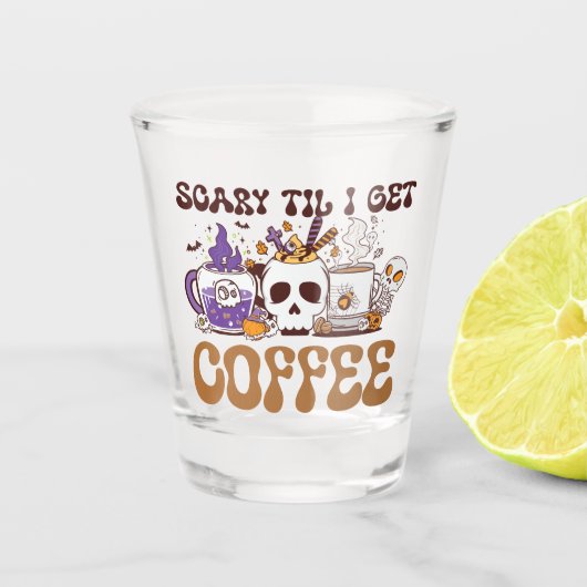 コーヒーが入るまで怖い ショットグラス (正面)