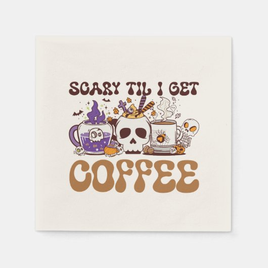 コーヒーが入るまで怖い スタンダードカクテルナプキン (正面)