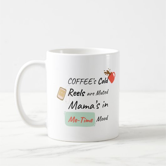 コーヒーが冷めた時間の自分時間の気分 コーヒーマグカップ (左)