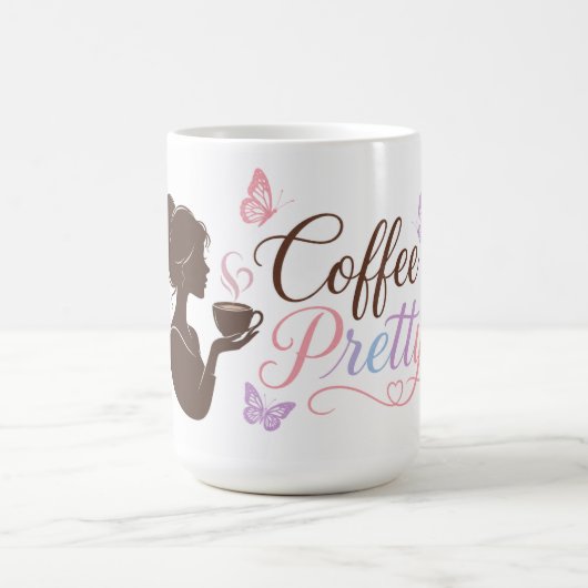 コーヒーが可愛いロゴ入りカラフルマグカップ コーヒーマグカップ (中央)