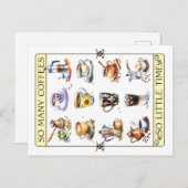 コーヒーが多くて時間が無い ポストカード (正面/裏面)