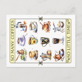 コーヒーが多くて時間が無い ポストカード