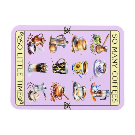 コーヒーが多くて時間が無い マグネット (横)