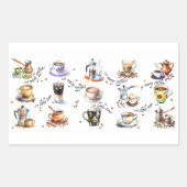 コーヒーが多くて時間が無い 長方形シール (正面)