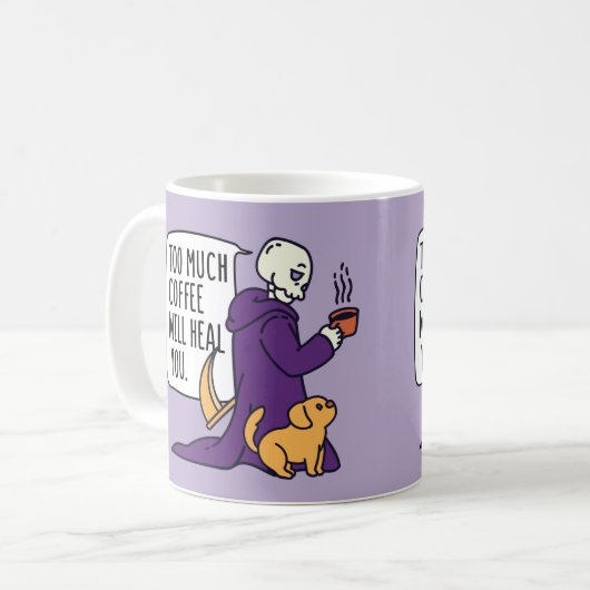 コーヒーが多すぎると癒され、死神ドリンク コーヒーマグカップ (正面左)