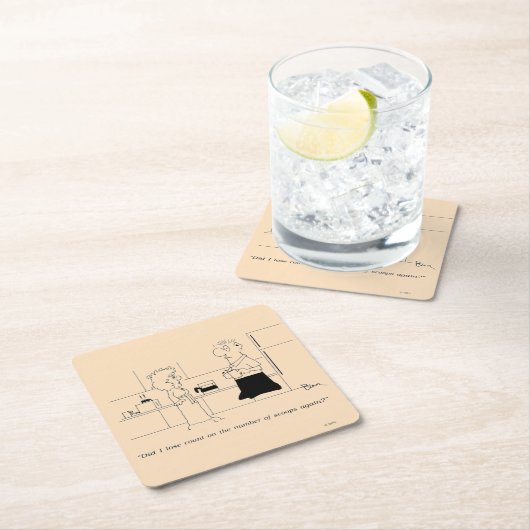 コーヒーが多過ぎる スクエアペーパーコースター (インサイチュ)