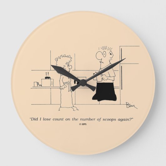 コーヒーが多過ぎる ラージ壁時計 (正面)