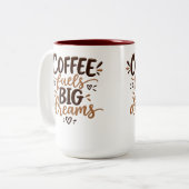 コーヒーが大きな夢を叶える 面白いマグカップ ツートーンマグカップ (正面左)