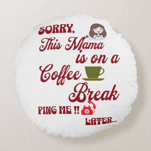 コーヒーが大好きなママのリラックス可愛いプレゼント ラウンドクッション (裏面)