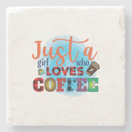 コーヒーが大好きな女の子だけのコーヒーアート ストーンコースター
