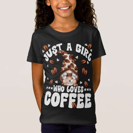 コーヒーが大好きな女の子格言 Tシャツ (正面)