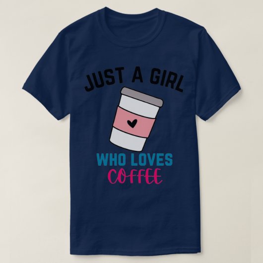 コーヒーが大好きな女の子1 Tシャツ (デザイン正面)