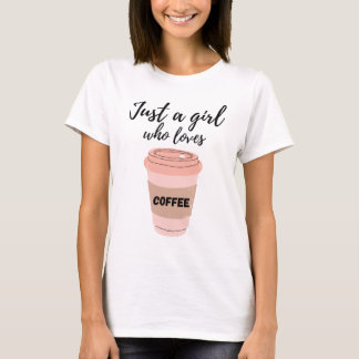 コーヒーが大好きな女の子 かわいいコーヒー好き Tシャツ