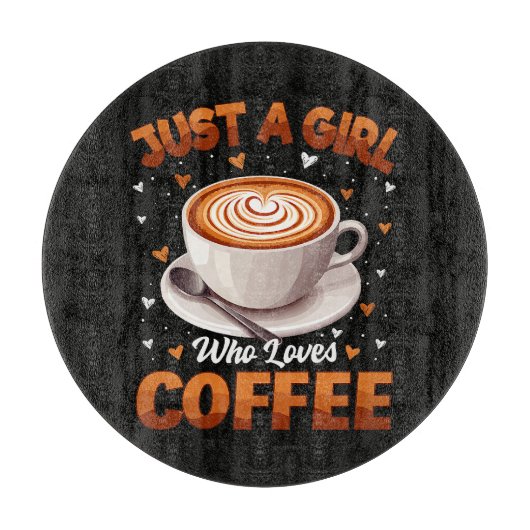 コーヒーが大好きな女の子 カッティングボード (正面)