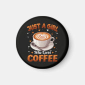 コーヒーが大好きな女の子 マグネット (正面)