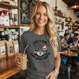 コーヒーが大好きな女の子 Tシャツ