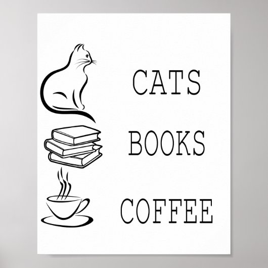 コーヒーが大好きな読者のために、猫がコーヒーを本に ポスター (正面)