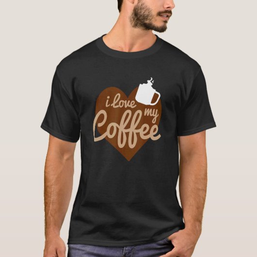 コーヒーが大好きハート Tシャツ (正面)