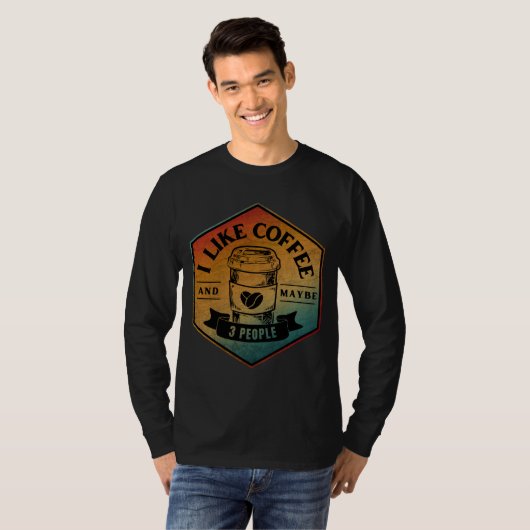 コーヒーが好きでたぶん3人も好きTシャツ Tシャツ (正面フル)