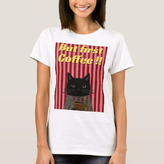 コーヒーが好きな猫 Tシャツ