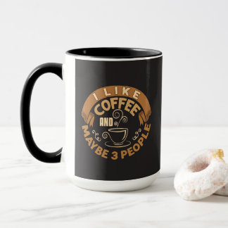 コーヒーが好き、たぶん3人も好き 面白いギフト マグカップ