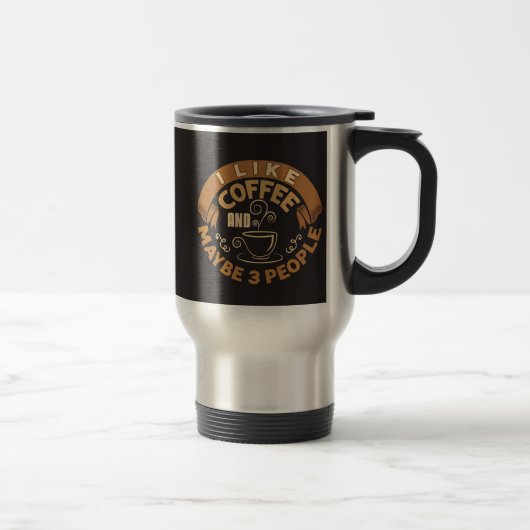 コーヒーが好き、たぶん3人も Funny Gift トラベルマグ (右)