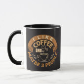 コーヒーが好き、たぶん3人も Funny Gift マグカップ (左)