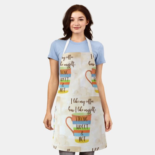 コーヒーが好き エプロン (着用した状態)