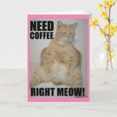 コーヒーが必要だ!マンクス・キャット・シッおもしろいチ カード (黄色い花)