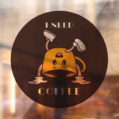 コーヒーが必要です。楽しい中小企業。 ウィンドウサイン (シート2)