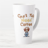 コーヒーが必要で話せない カフェラテマグ (右アングル)