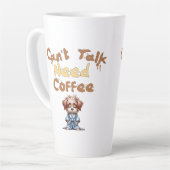 コーヒーが必要で話せない カフェラテマグ (左アングル)