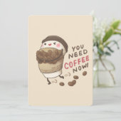 コーヒーが必要な時のイラスト 招待状 (スタンド正面)