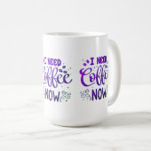 コーヒーが必要クラシックだ | ホワイトセラミックコフ コーヒーマグカップ (正面右)