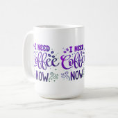 コーヒーが必要クラシックだ | ホワイトセラミックコフ コーヒーマグカップ (正面左)