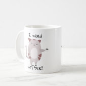 コーヒーが必要 | かわいい怠け猫 コーヒーマグカップ (正面左)