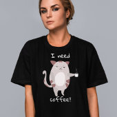 コーヒーが必要 | かわいい怠け猫 トライブレンドTシャツ