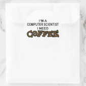 コーヒーが必要 – コンピュータサイエンティスト ラウンドシール (バッグ)