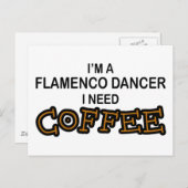 コーヒーが必要 – フラメンコ ポストカード (正面/裏面)